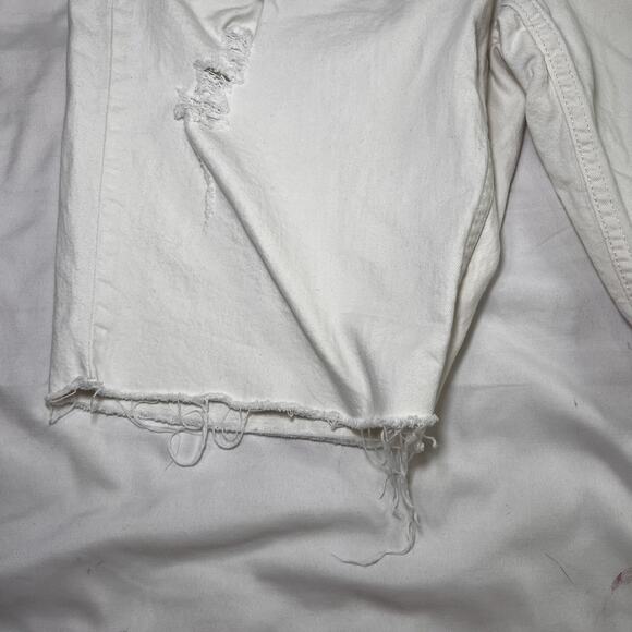 Levis 511 Jean Shorts Mens Size 36 Ivory Distressed Denim Raw Hem Cutoff Jorts - Picture 3 of 15